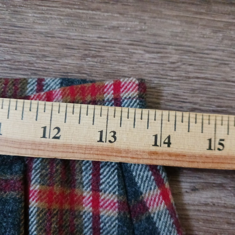 Vintage Pendleton Wool Plaid Maxi Skirt Red Green Button Front Size 14 - Picture 7 of 9
